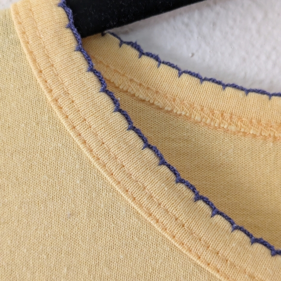 Vintage Bobbie Brooks Butter Yellow Sunflower/Butterfly Tee Shirt sz S - Picture 5 of 11